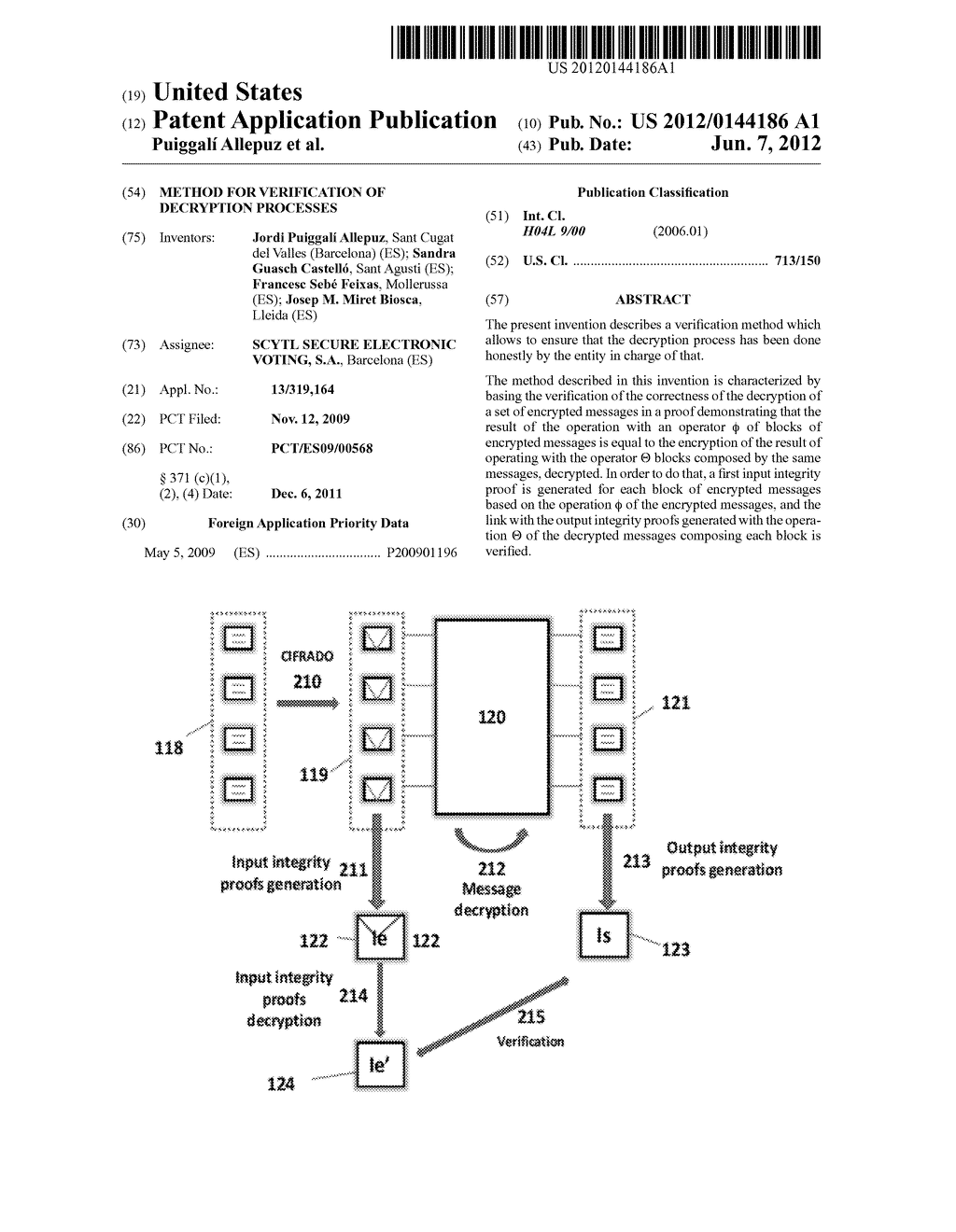 METHOD FOR VERIFICATION OF DECRYPTION PROCESSES - diagram, schematic, and image 01