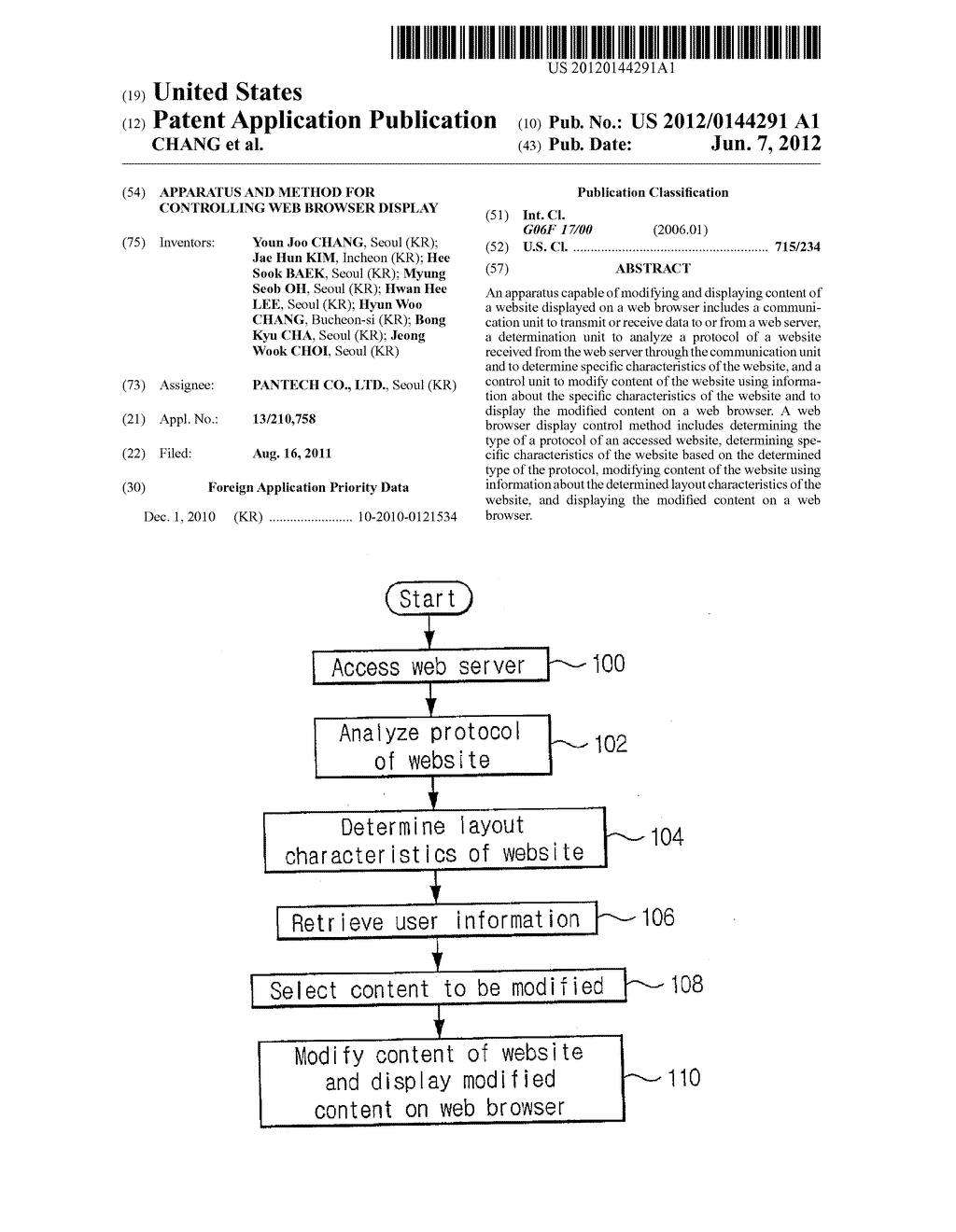 APPARATUS AND METHOD FOR CONTROLLING WEB BROWSER DISPLAY - diagram, schematic, and image 01