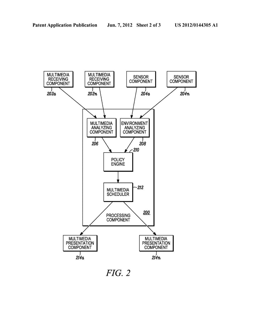 METHOD AND APPARATUS FOR SIMULTANEOUSLY PRESENTING AT LEAST TWO MULTIMEDIA     CONTENT ON A PROCESSING DEVICE - diagram, schematic, and image 03