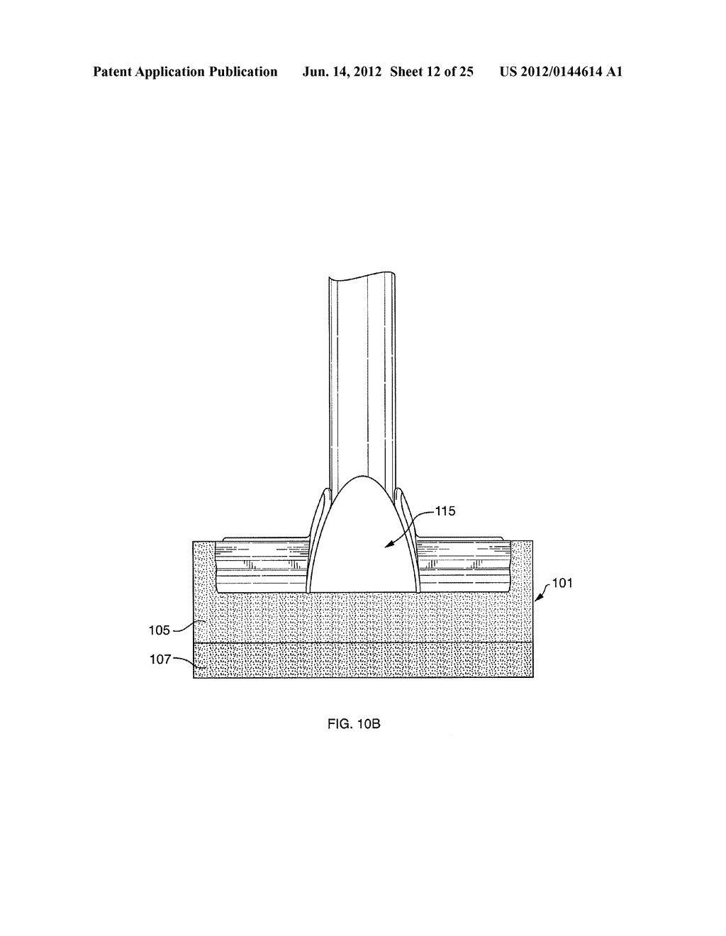 DISPOSABLE LIQUID ABSORBING CLEANING PAD FOR A HAND HELD CLEANING     IMPLEMENT HAVING AN ELONGATED HANDLE - diagram, schematic, and image 13