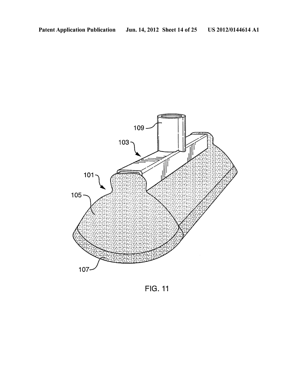 DISPOSABLE LIQUID ABSORBING CLEANING PAD FOR A HAND HELD CLEANING     IMPLEMENT HAVING AN ELONGATED HANDLE - diagram, schematic, and image 15