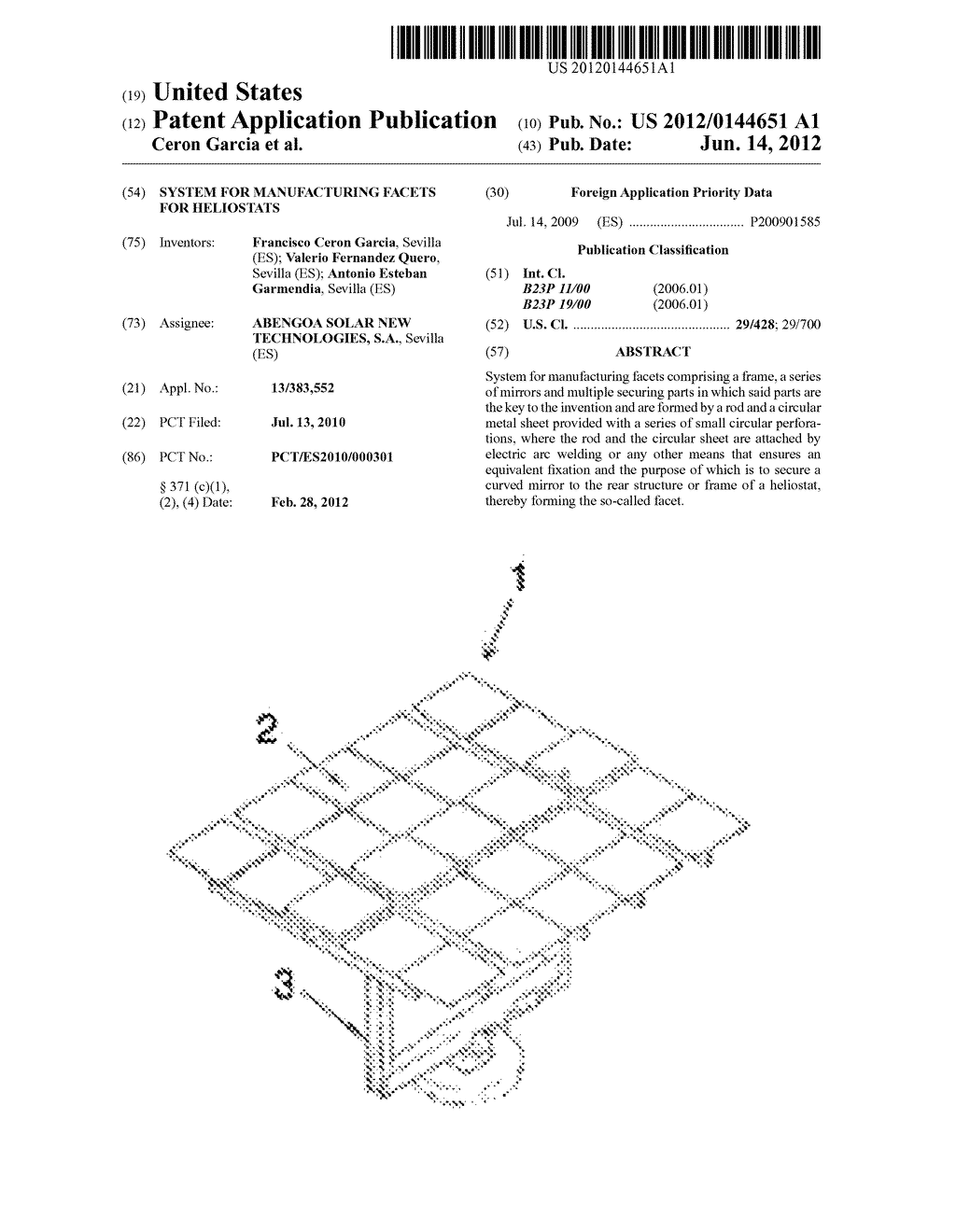 SYSTEM FOR MANUFACTURING FACETS FOR HELIOSTATS - diagram, schematic, and image 01