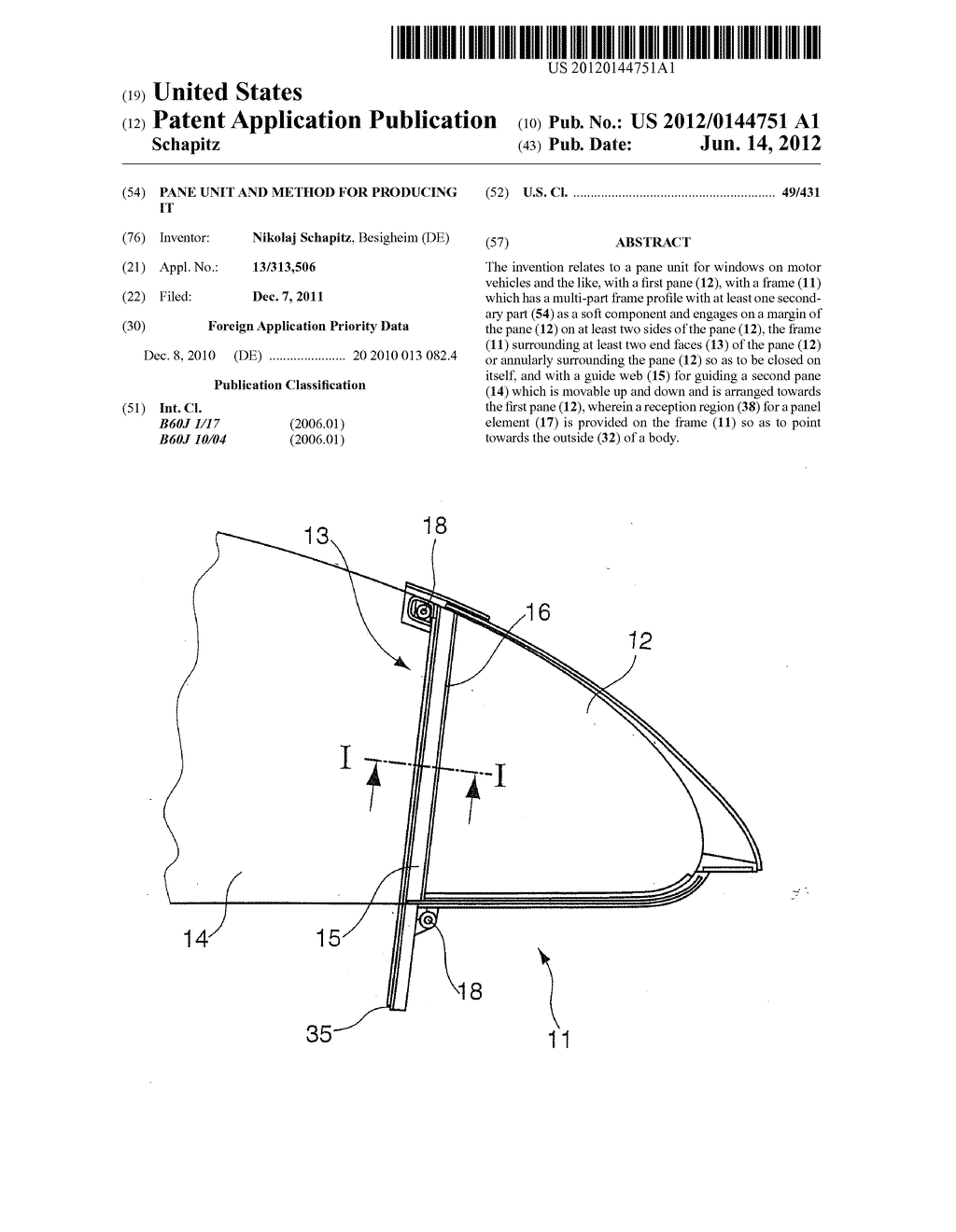 PANE UNIT AND METHOD FOR PRODUCING IT - diagram, schematic, and image 01