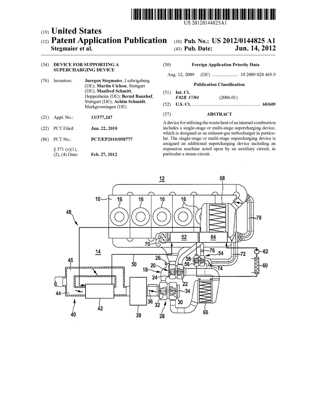 DEVICE FOR SUPPORTING A SUPERCHARGING DEVICE - diagram, schematic, and image 01