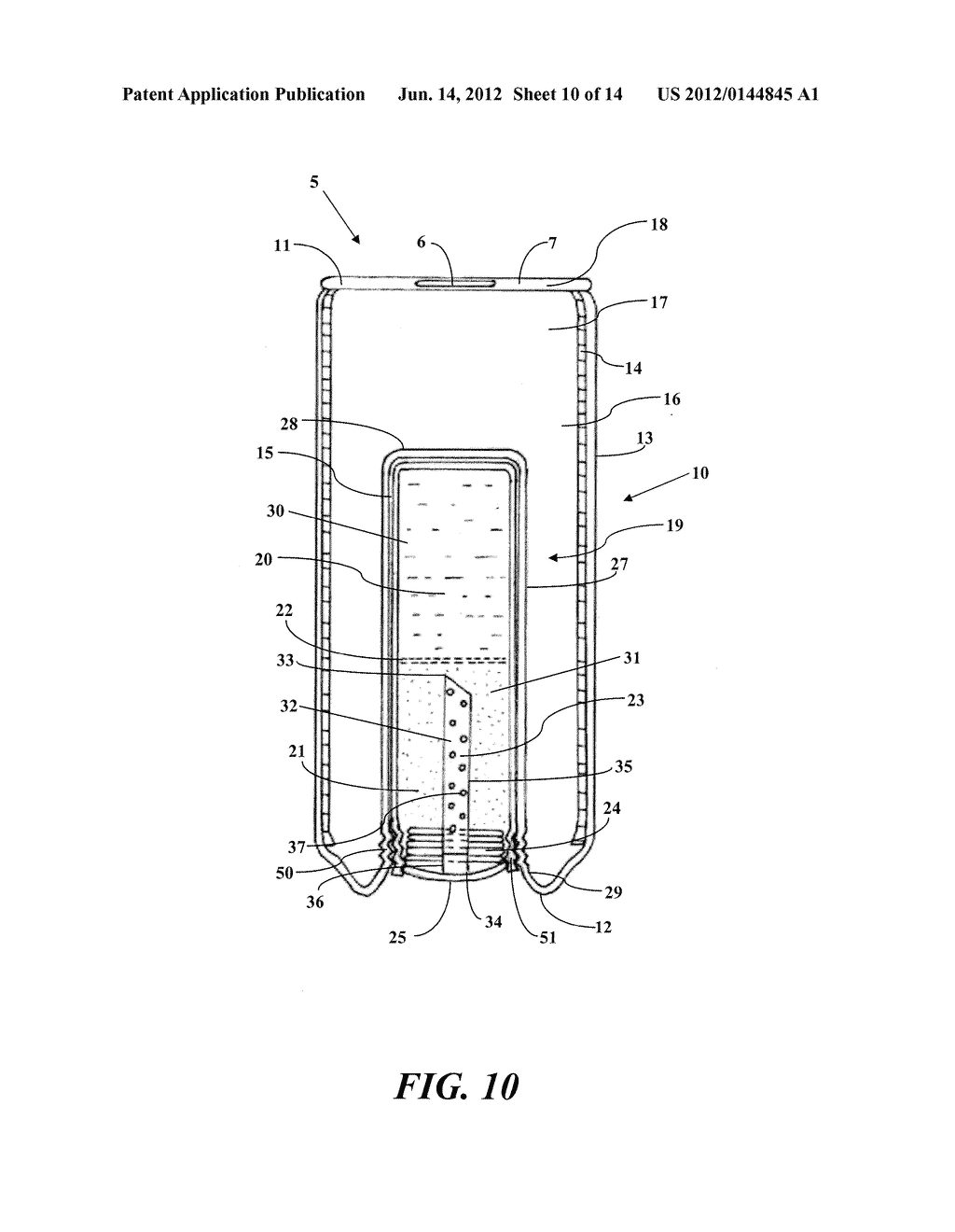 Self Chilling Beverage Container With Cooling Agent Insert - diagram, schematic, and image 11