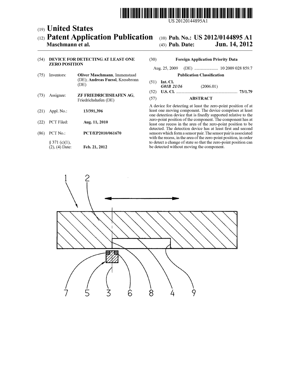 DEVICE FOR DETECTING AT LEAST ONE ZERO POSITION - diagram, schematic, and image 01