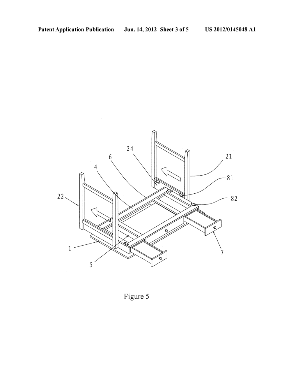 Collapsible Computer Desk - diagram, schematic, and image 04