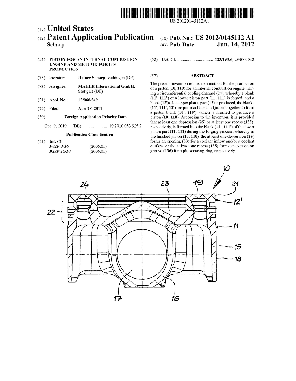 Piston for an internal combustion engine and method for its production - diagram, schematic, and image 01