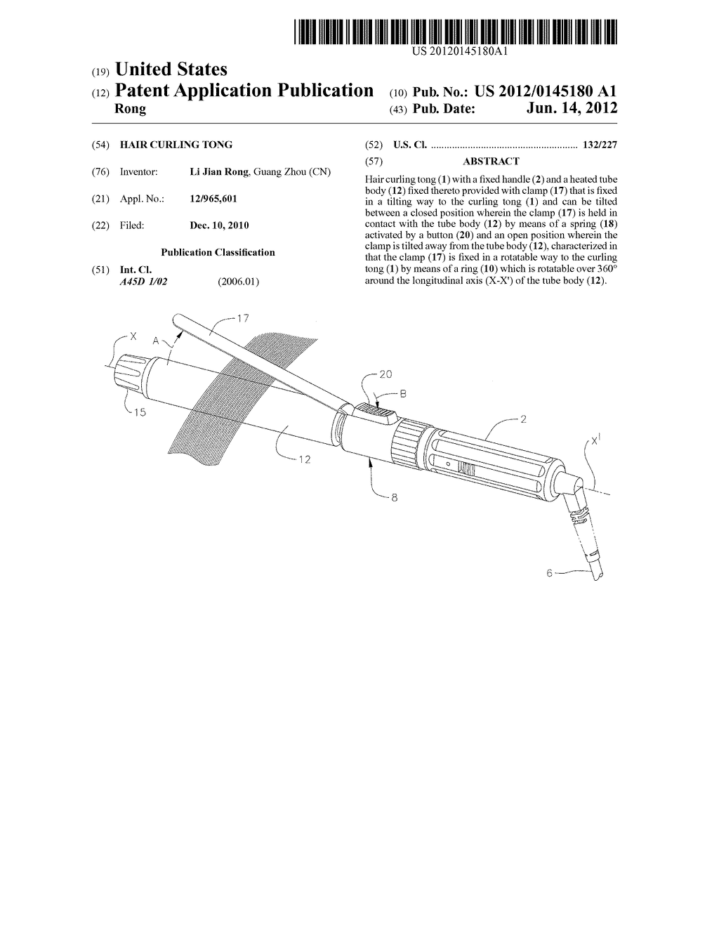 HAIR CURLING TONG - diagram, schematic, and image 01