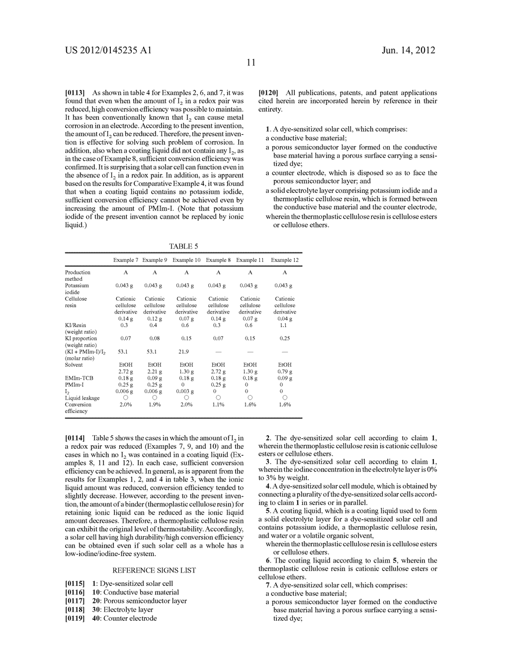 DYE-SENSITIZED SOLAR CELL, DYE-SENSITIZED SOLAR CELL MODULE, AND COATING     LIQUID FOR FORMING ELECTROLYTE LAYER - diagram, schematic, and image 13