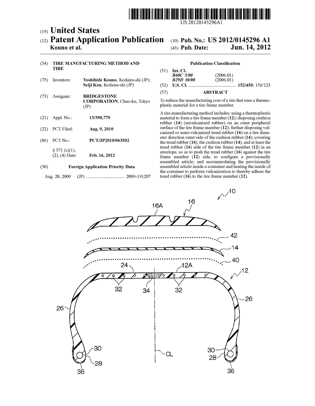 TIRE MANUFACTURING METHOD AND TIRE - diagram, schematic, and image 01