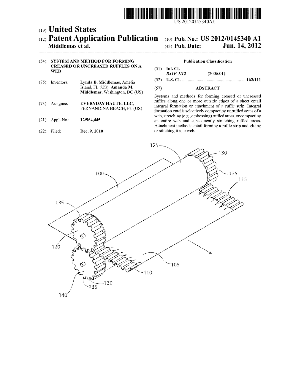 SYSTEM AND METHOD FOR FORMING CREASED OR UNCREASED RUFFLES ON A WEB - diagram, schematic, and image 01