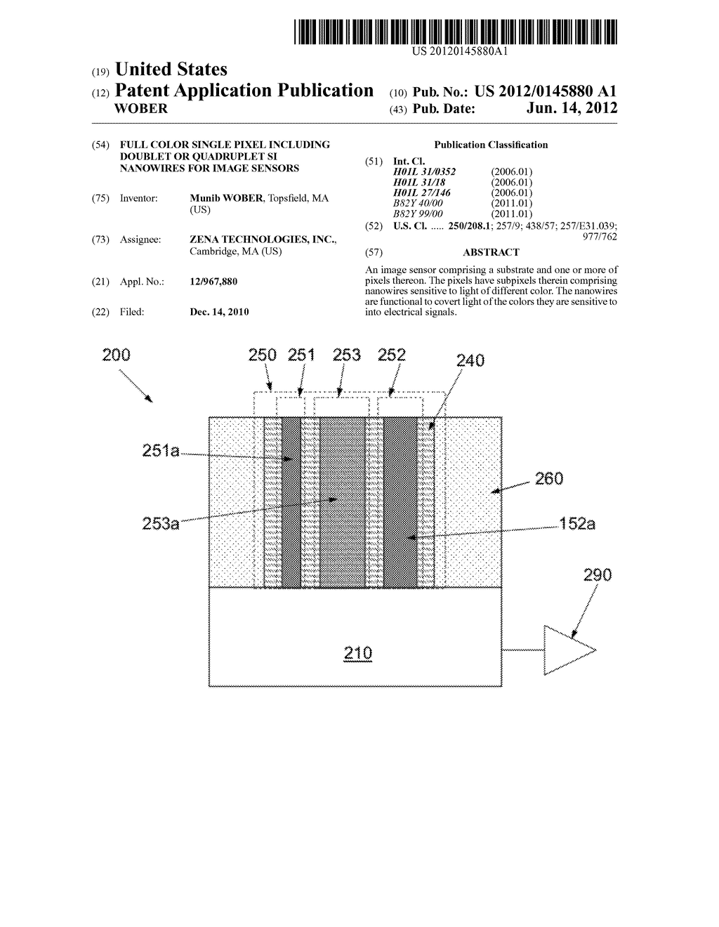 FULL COLOR SINGLE PIXEL INCLUDING DOUBLET OR QUADRUPLET SI NANOWIRES FOR     IMAGE SENSORS - diagram, schematic, and image 01