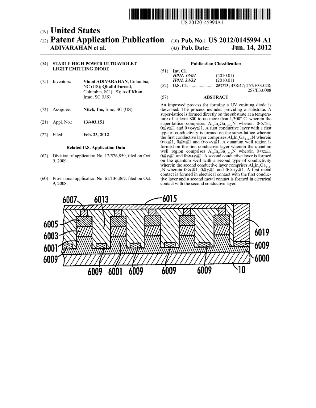 STABLE HIGH POWER ULTRAVIOLET LIGHT EMITTING DIODE - diagram, schematic, and image 01