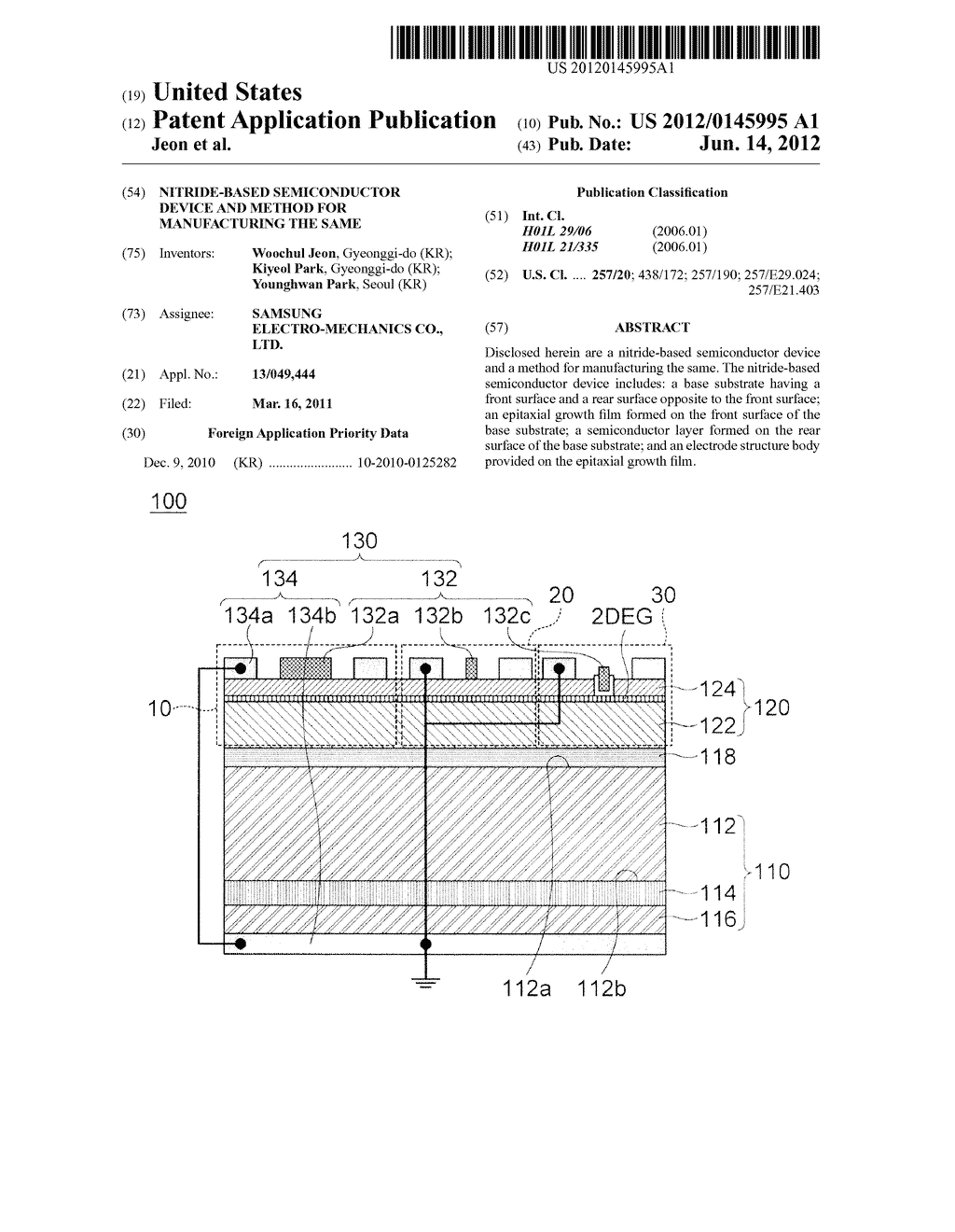 NITRIDE-BASED SEMICONDUCTOR DEVICE AND METHOD FOR MANUFACTURING THE SAME - diagram, schematic, and image 01