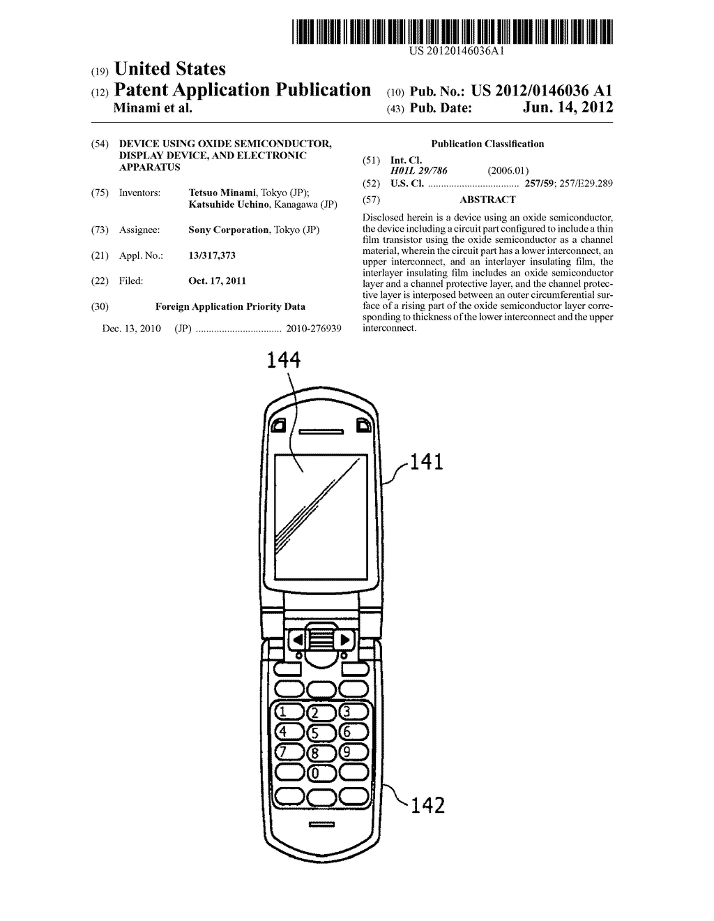 Device using oxide semiconductor, display device, and electronic apparatus - diagram, schematic, and image 01