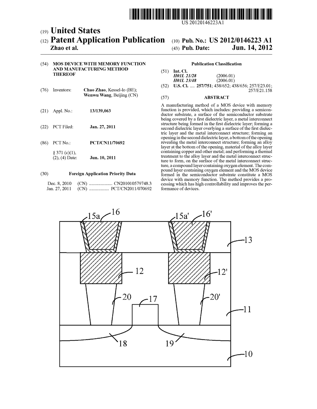 MOS DEVICE WITH MEMORY FUNCTION AND MANUFACTURING METHOD THEREOF - diagram, schematic, and image 01