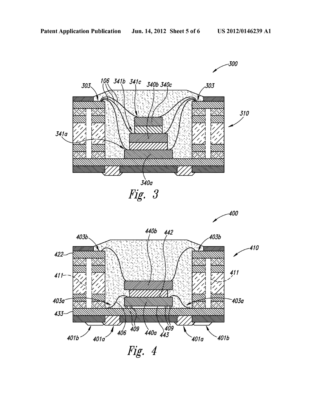 PACKAGED MICROELECTRONIC DEVICES RECESSED IN SUPPORT MEMBER CAVITIES, AND     ASSOCIATED METHODS - diagram, schematic, and image 06