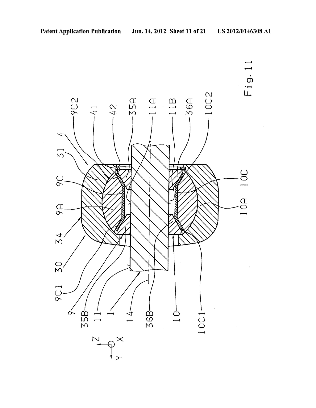 BEARING MECHANISM FOR A TRANSVERSE LEAF SPRING, MOUNTABLE IN THE AREA OF A     VEHICLE AXLE - diagram, schematic, and image 12