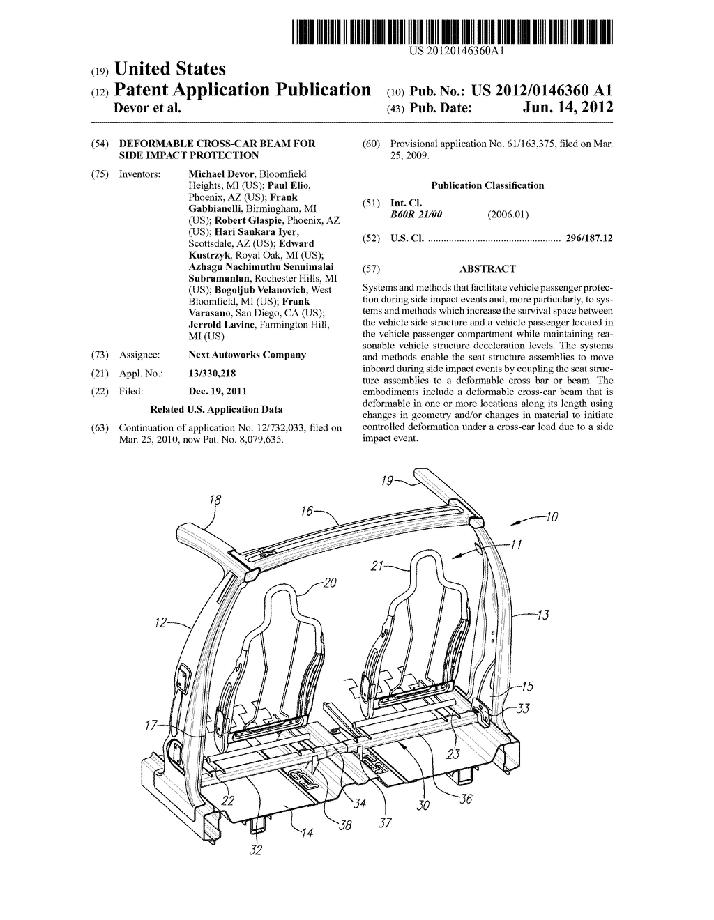 Deformable Cross-Car Beam for Side Impact Protection - diagram, schematic, and image 01