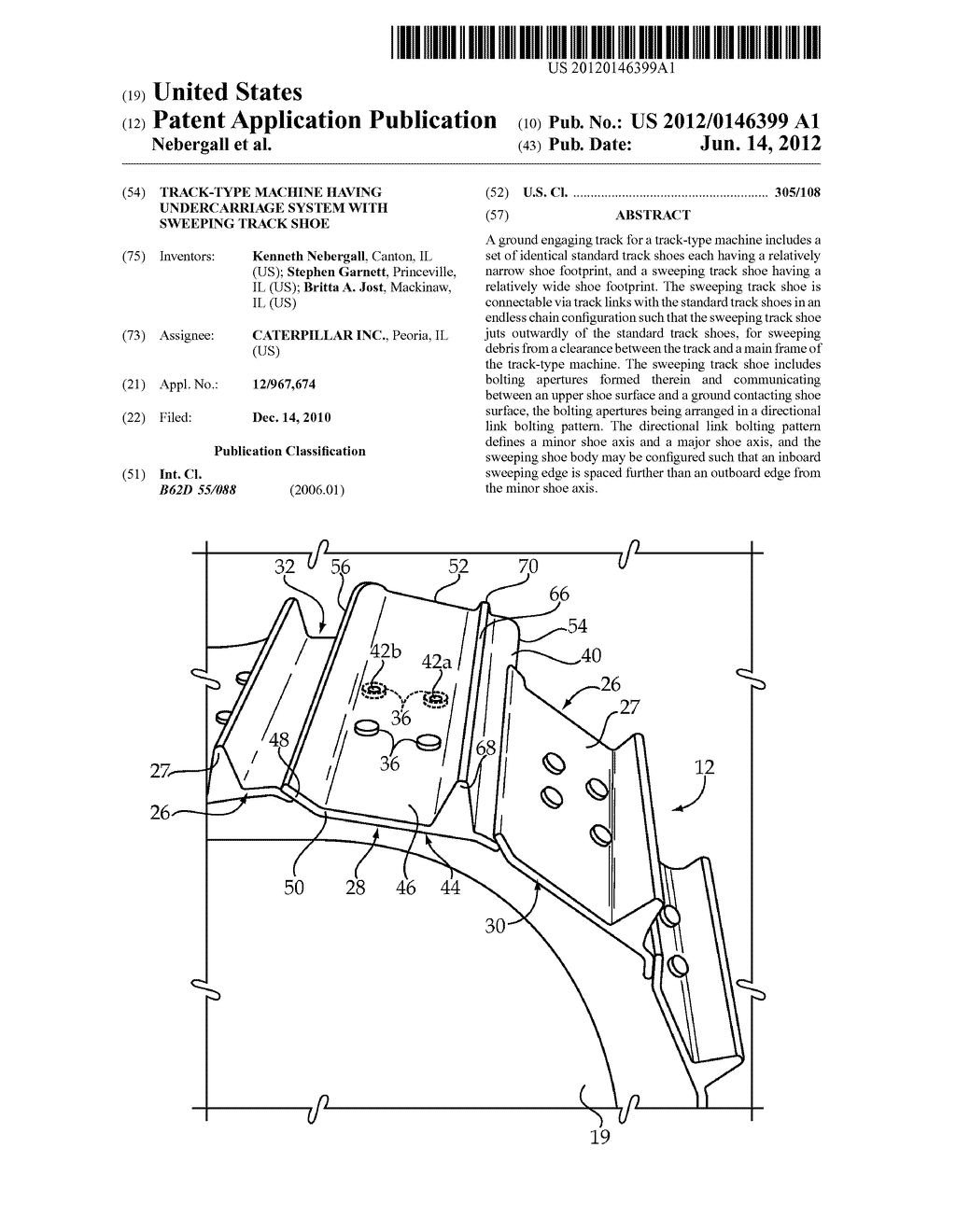 Track-Type Machine Having Undercarriage System With Sweeping Track Shoe - diagram, schematic, and image 01