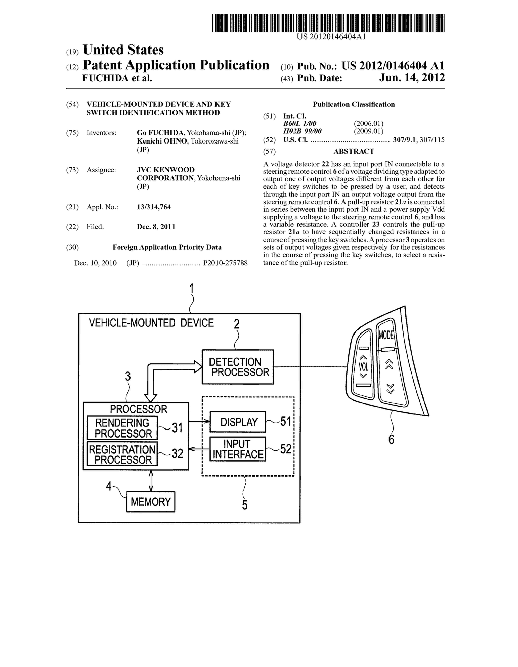 VEHICLE-MOUNTED DEVICE AND KEY SWITCH IDENTIFICATION METHOD - diagram, schematic, and image 01