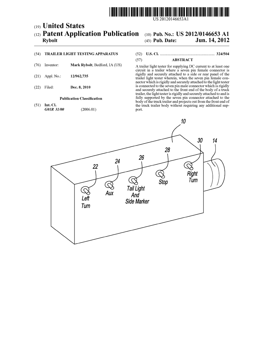 Trailer Light Testing Apparatus - diagram, schematic, and image 01