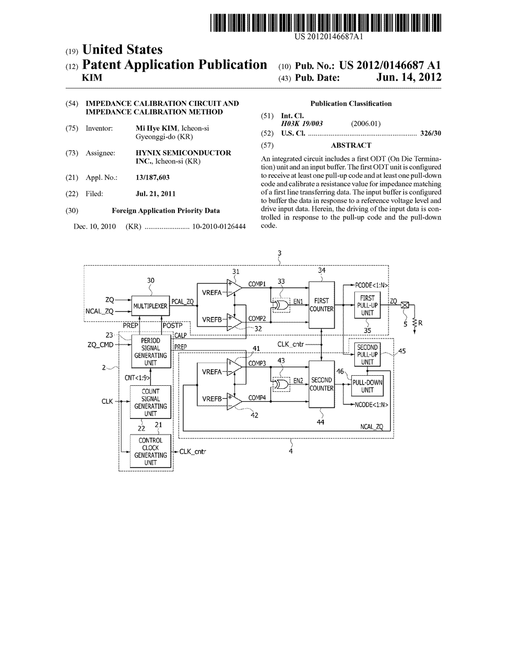 IMPEDANCE CALIBRATION CIRCUIT AND IMPEDANCE CALIBRATION METHOD - diagram, schematic, and image 01