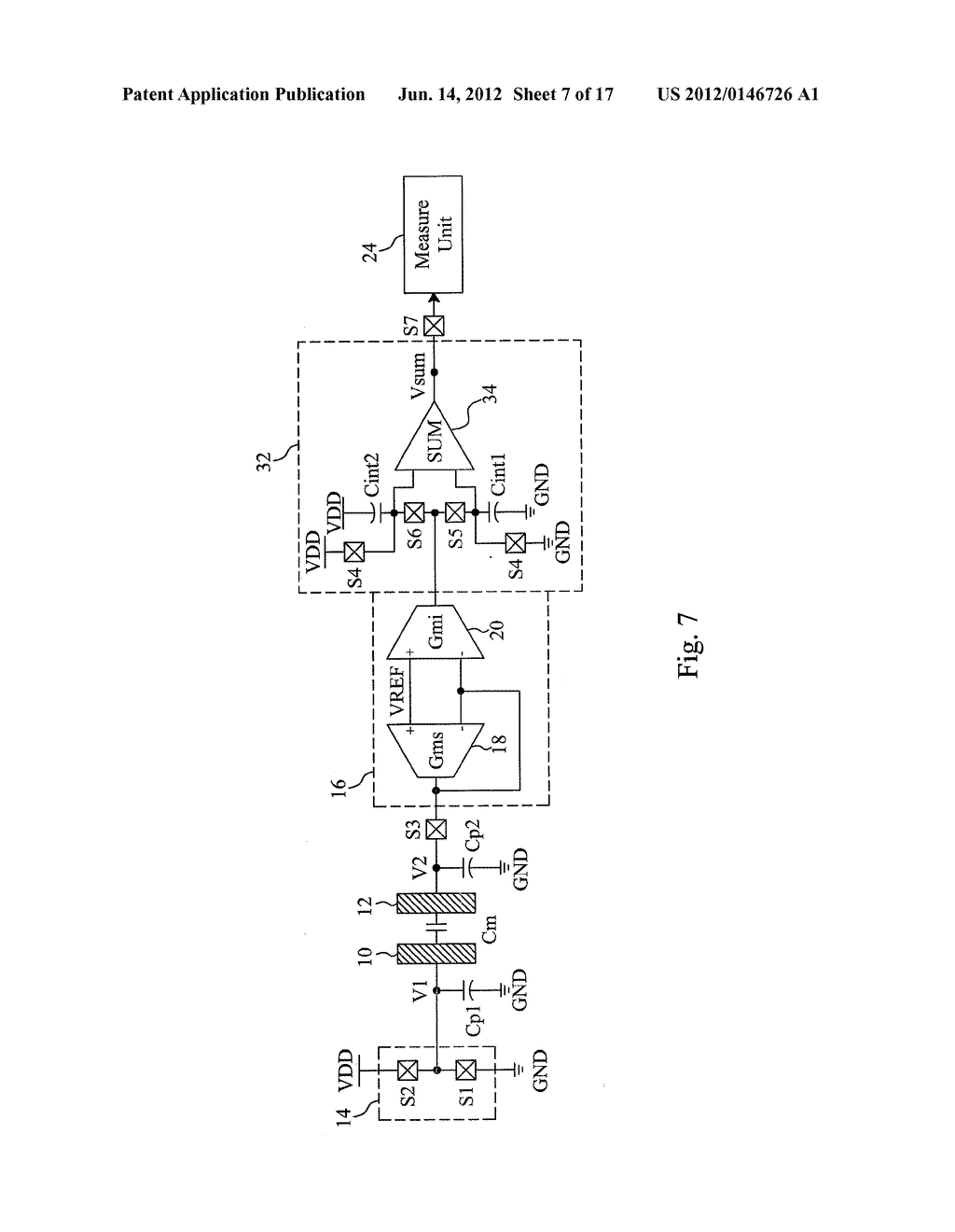 CIRCUIT AND METHOD FOR SENSING A CAPACITANCE - diagram, schematic, and image 08