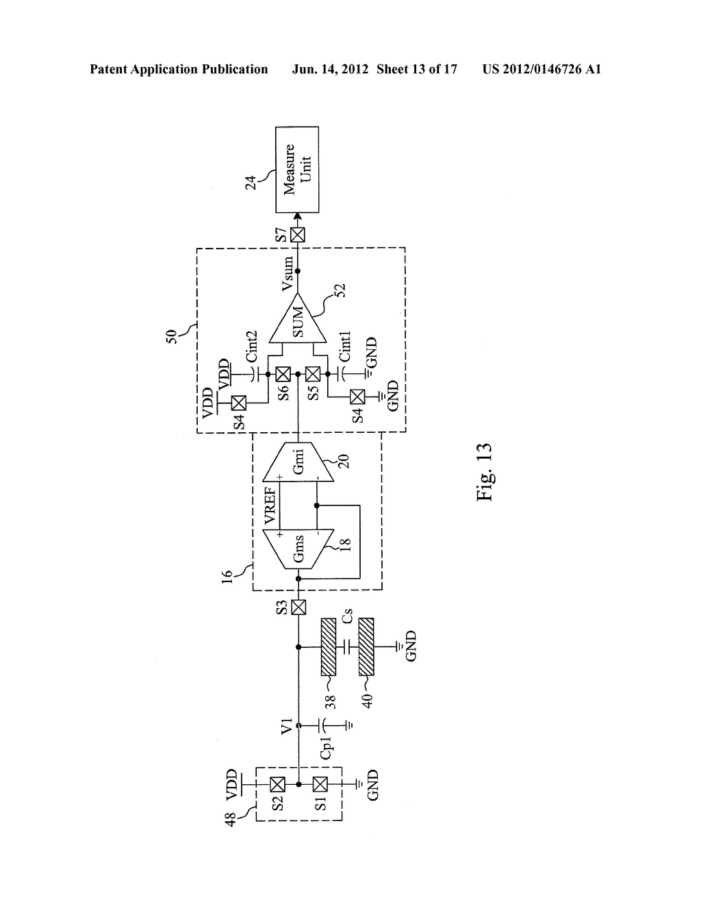 CIRCUIT AND METHOD FOR SENSING A CAPACITANCE - diagram, schematic, and image 14