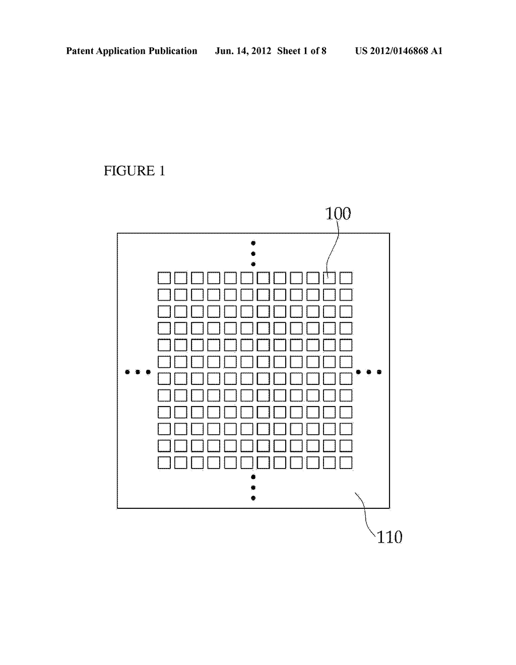 ANTENNA SUPERSTRATE COMPOSED OF ARRANGEMENT OF CELLS WITH BROKEN     PERIODICITY, ANTENNA STRUCTURE HAVING THE SAME AND MANUFACTURING METHOD     THEREOF - diagram, schematic, and image 02