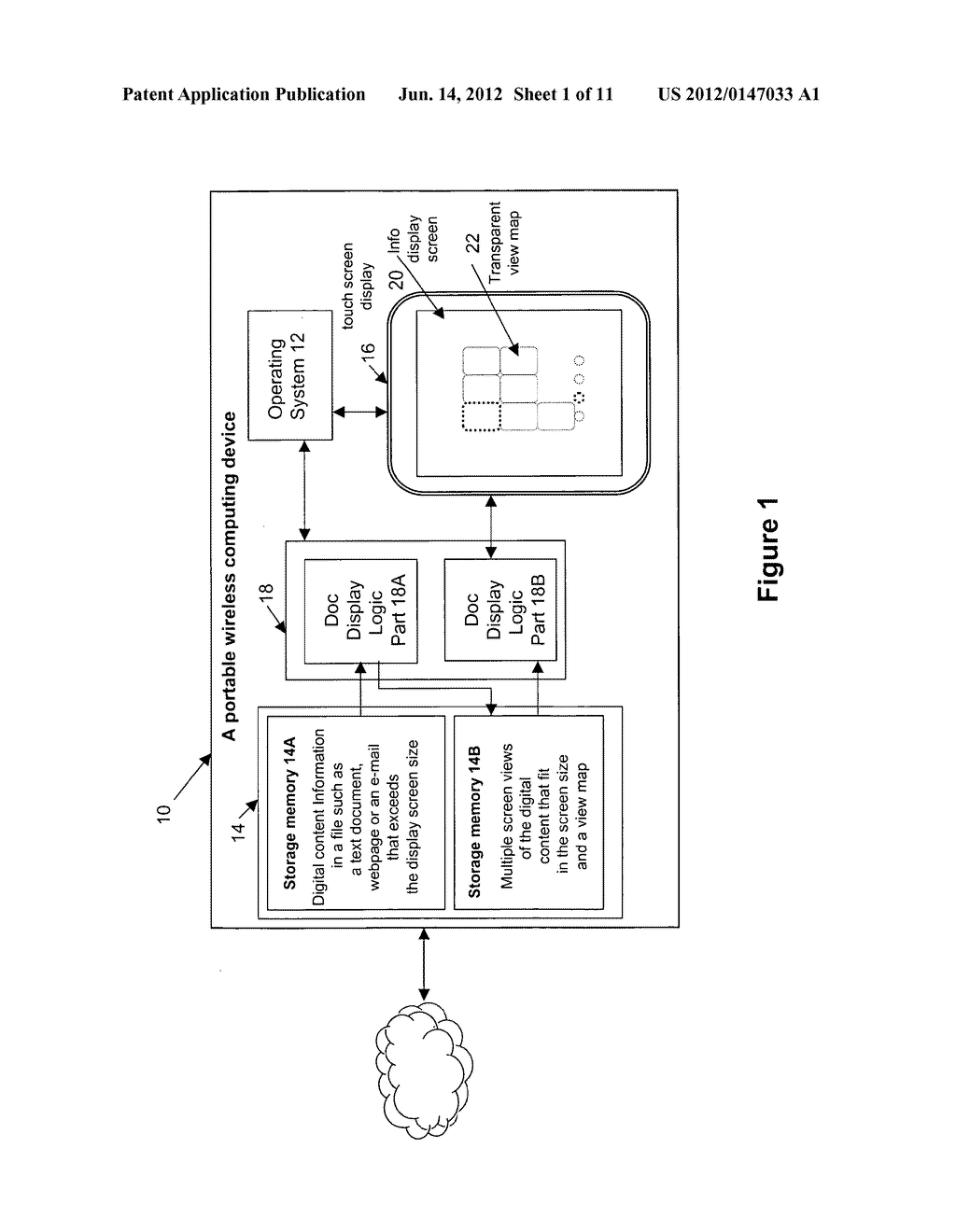 Systems and methods for viewing larger than screen size digital content on     display screens without zooming & scrolling - diagram, schematic, and image 02