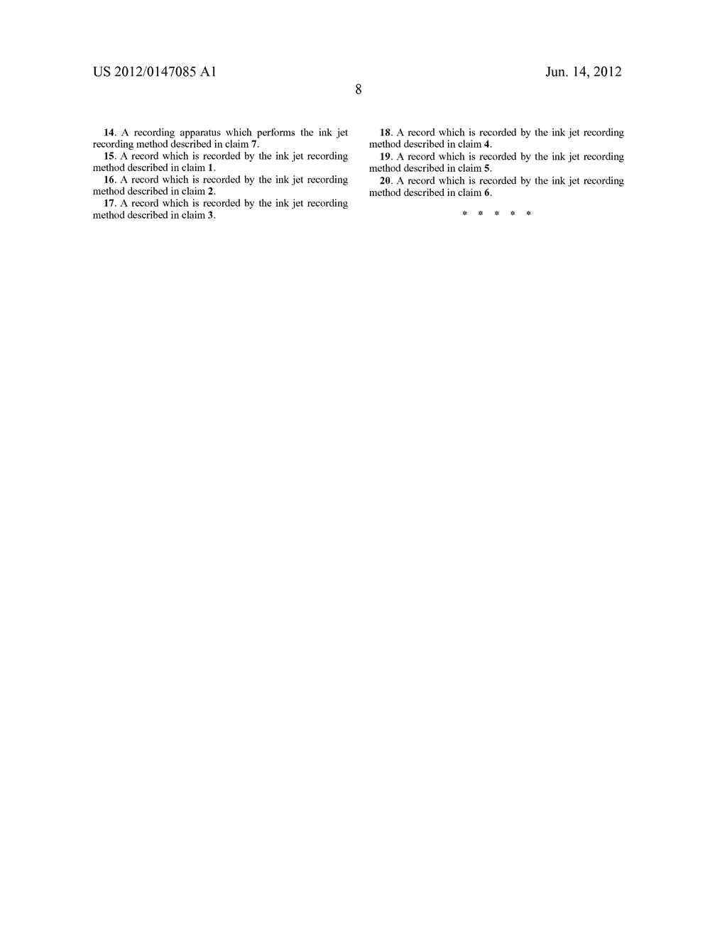 INK JET RECORDING METHOD AND RECORD - diagram, schematic, and image 10