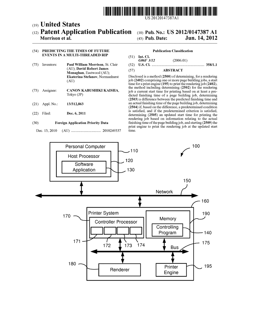 PREDICTING THE TIMES OF FUTURE EVENTS IN A MULTI-THREADED RIP - diagram, schematic, and image 01