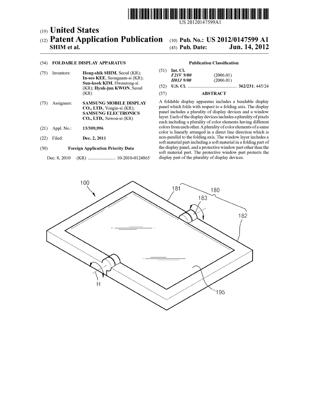 FOLDABLE DISPLAY APPARATUS - diagram, schematic, and image 01