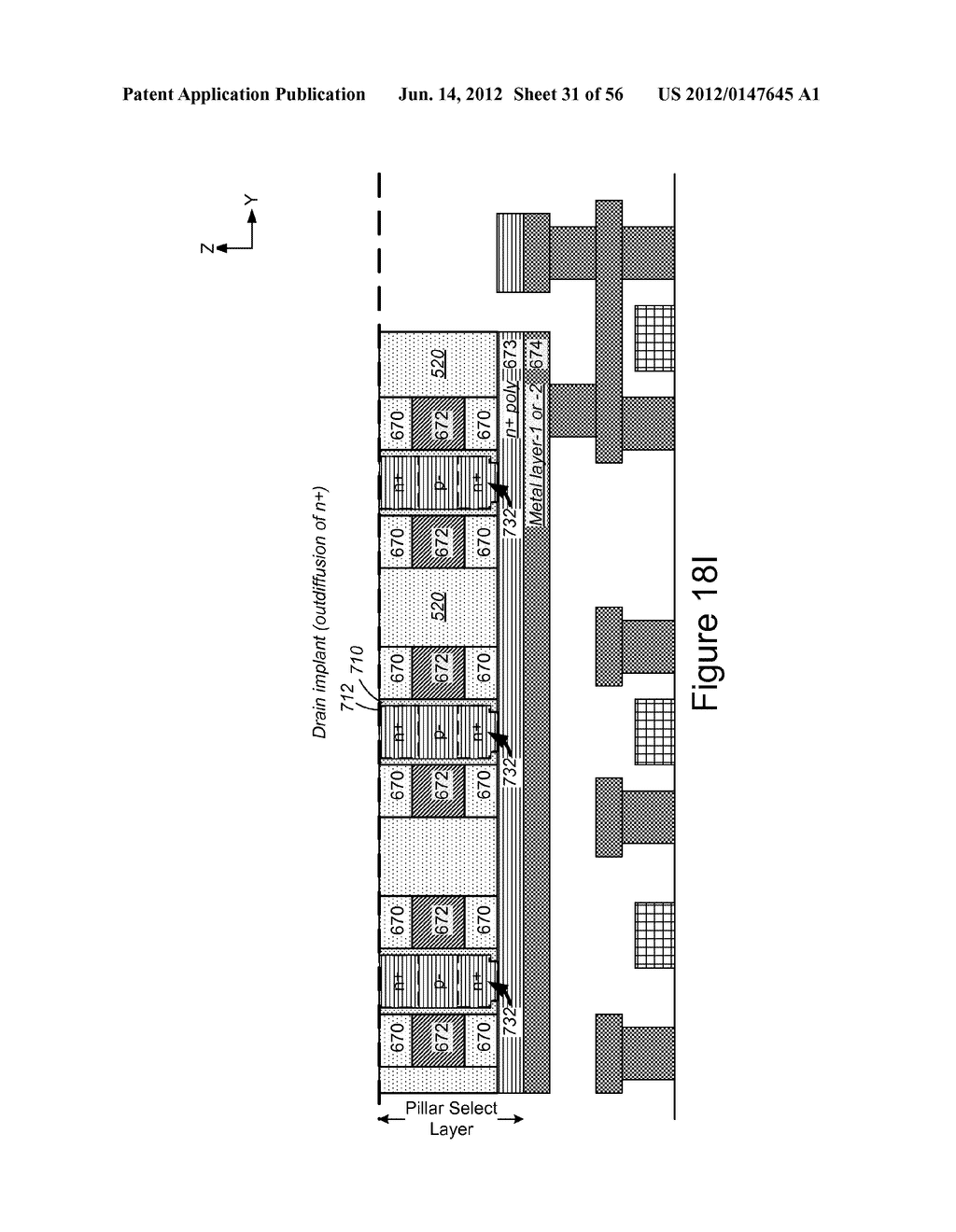 THREE DIMENSIONAL NON-VOLATILE STORAGE WITH DUAL GATED VERTICAL SELECT     DEVICES - diagram, schematic, and image 32