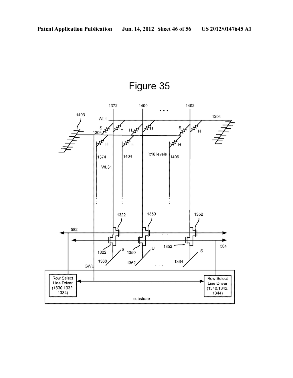 THREE DIMENSIONAL NON-VOLATILE STORAGE WITH DUAL GATED VERTICAL SELECT     DEVICES - diagram, schematic, and image 47