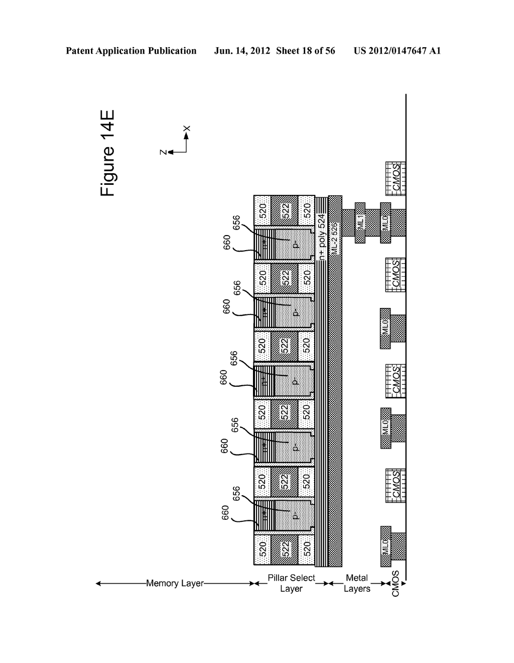 THREE DIMENSIONAL NON-VOLATILE STORAGE WITH THREE DEVICE DRIVER FOR ROW     SELECT - diagram, schematic, and image 19