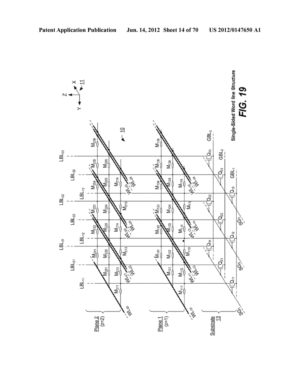 Non-Volatile Memory Having 3D Array of Read/Write Elements with Vertical     Bit Lines and Select Devices and Methods Thereof - diagram, schematic, and image 15