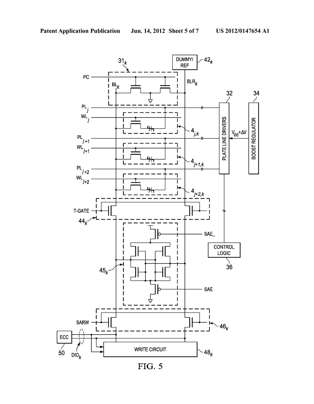 Ferroelectric Random Access Memory with Single Plate Line Pulse During     Read - diagram, schematic, and image 06