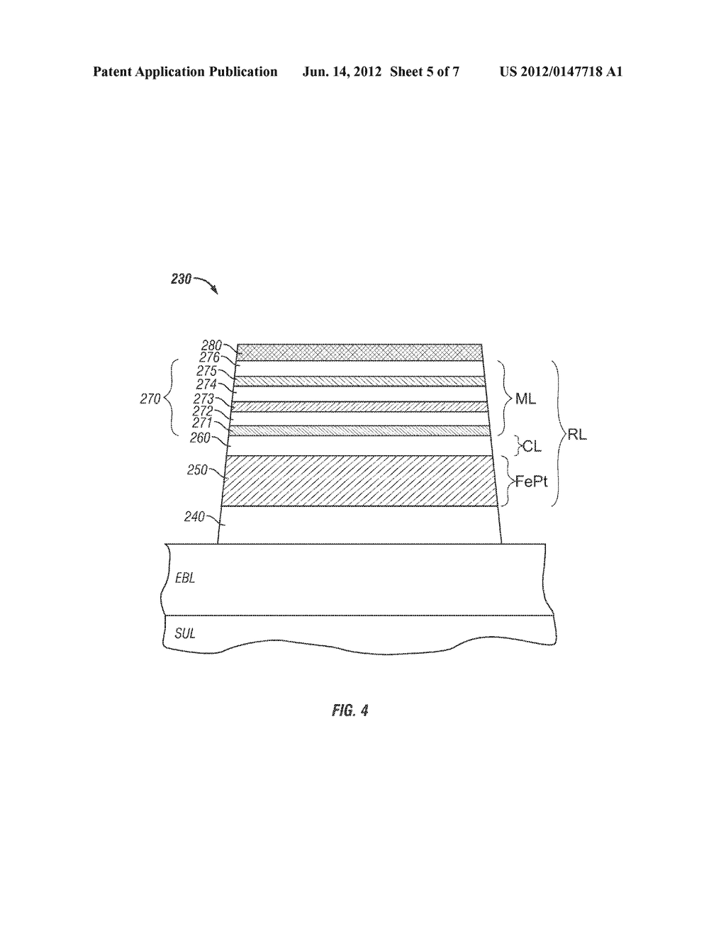 PATTERNED PERPENDICULAR MAGNETIC RECORDING MEDIUM WITH EXCHANGE-COUPLED     COMPOSITE RECORDING STRUCTURE OF A FePt LAYER AND A Co/X MULTILAYER - diagram, schematic, and image 06