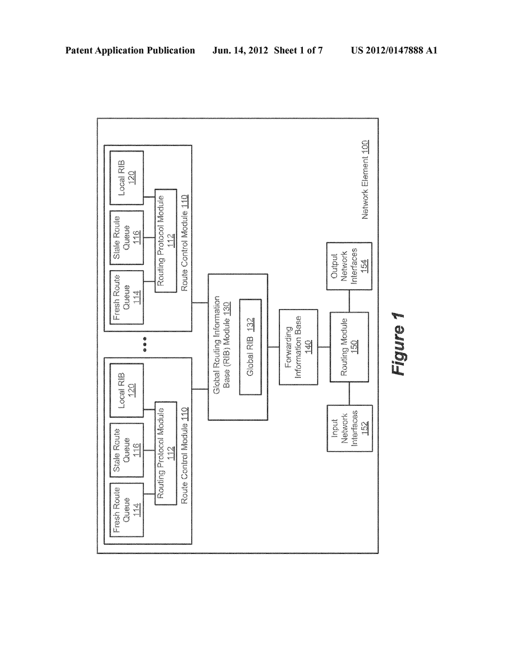 MANAGING STALE ROUTE REMOVAL IN A ROUTING INFORMATION BASE OF A NETWORK     ELEMENT - diagram, schematic, and image 02