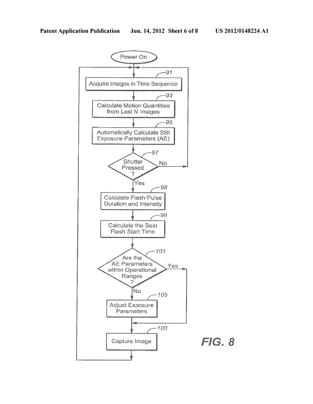 CONTROL OF ARTIFICIAL LIGHTING OF A SCENE TO REDUCE EFFECTS OF MOTION IN     THE SCENE ON AN IMAGE BEING ACQUIRED - diagram, schematic, and image 07