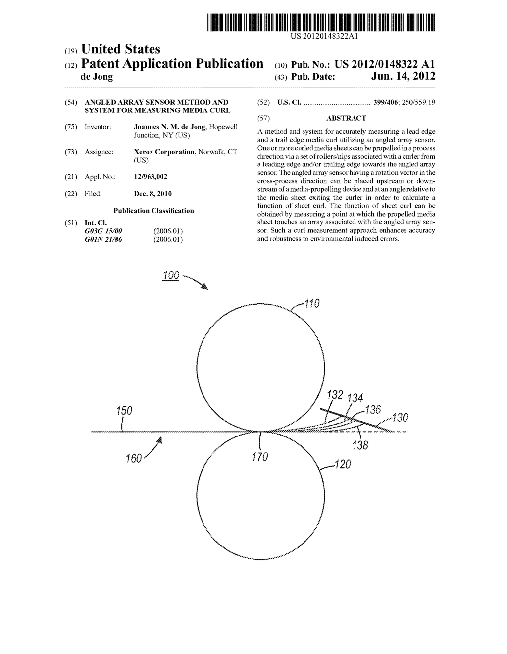 ANGLED ARRAY SENSOR METHOD AND SYSTEM FOR MEASURING MEDIA CURL - diagram, schematic, and image 01