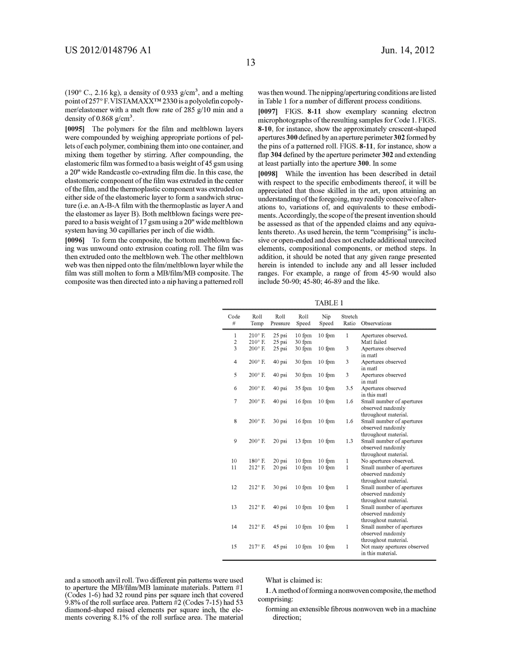 Nonwoven Composite Including an Apertured Elastic Film and Method of     Making - diagram, schematic, and image 24