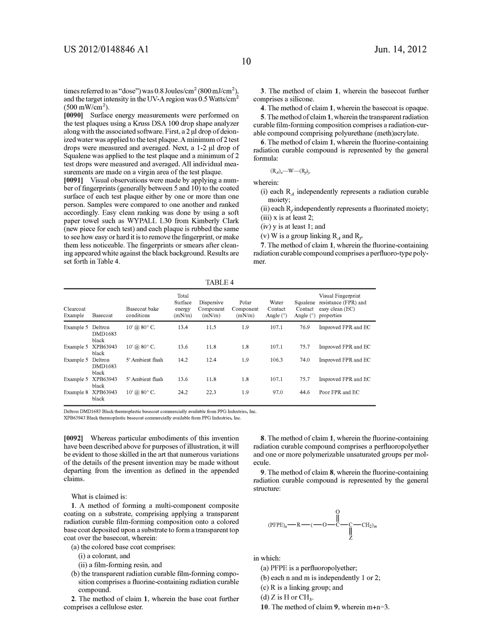 COLOR PLUS CLEAR COATING SYSTEMS EXHIBITING DESIRABLE APPEARANCE AND     FINGERPRINT RESISTANCE PROPERTIES AND RELATED METHODS - diagram, schematic, and image 11