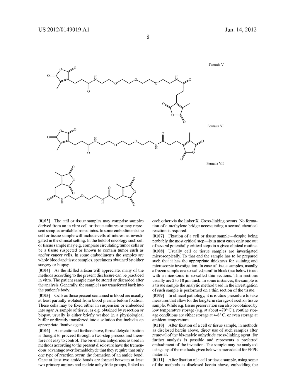 USE OF A BIS-MALEIC ANHYDRIDE CROSS-LINKING AGENT FOR FIXATION OF A CELL     OR TISSUE SAMPLE - diagram, schematic, and image 13