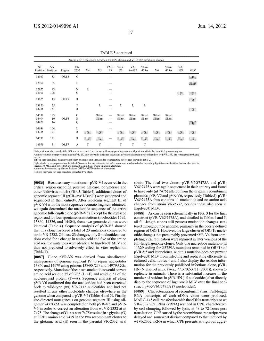 PRRS VIRUSES, INFECTIOUS CLONES, MUTANTS THEREOF, AND METHOD OF USE - diagram, schematic, and image 86