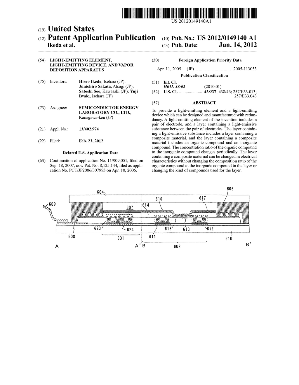 LIGHT-EMITTING ELEMENT, LIGHT-EMITTING DEVICE, AND VAPOR DEPOSITION     APPARATUS - diagram, schematic, and image 01