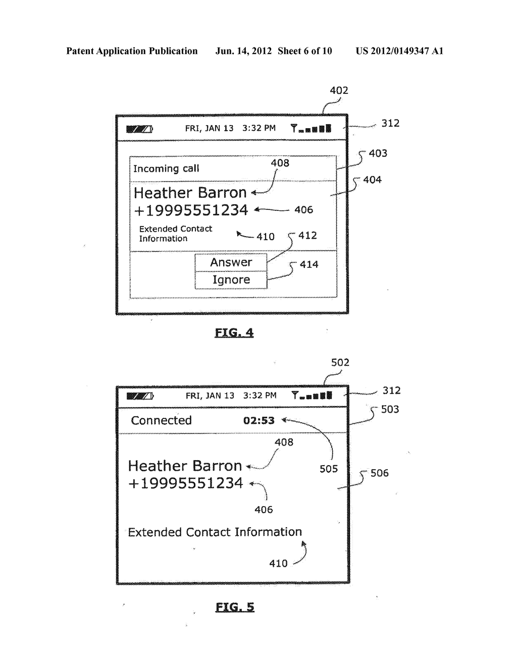 MOBILE DEVICE WITH ENHANCED TELEPHONE CALL INFORMATION AND A METHOD OF     USING SAME - diagram, schematic, and image 07